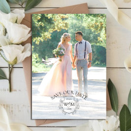 Photo Elegant Crest Monogram セーブザデート