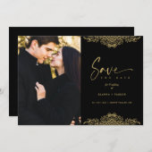 Photo Elegant Fake Golden Filigree Wedding (正面/裏面)