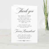 Photo Elegant Script Memorial Remembrance Program  カード (裏面)