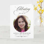 Photo Elegant Script Memorial Remembrance Program  カード (黄色い花)