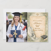 Photo Elegant Veterinary White Coat Graduation 案内状 (正面)