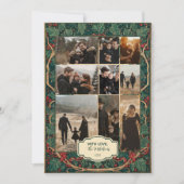 Photo Elegant Vintage Holly Christmas シーズンカード (正面)