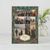 Photo Elegant Vintage Holly Christmas シーズンカード (スタンド正面)