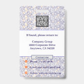 Photo Employee Logo or QR CODE glitter バッジ (裏面)
