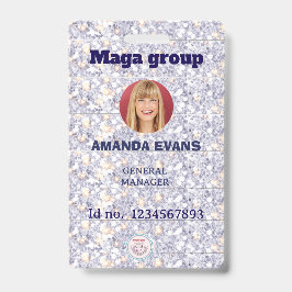 Photo Employee Logo or QR CODE glitter バッジ