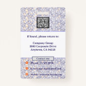 Photo Employee Logo or QR CODE glitter バッジ (裏面)