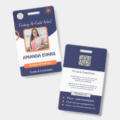 Photo Employee Logo or QR CODE Security バッジ (正面＆裏面)