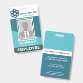 Photo Employee Tricolor任意の色のテンプレートID バッジ (正面＆裏面)