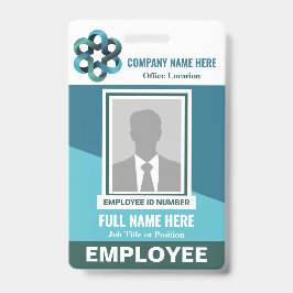 Photo Employee Tricolor任意の色のテンプレートID バッジ