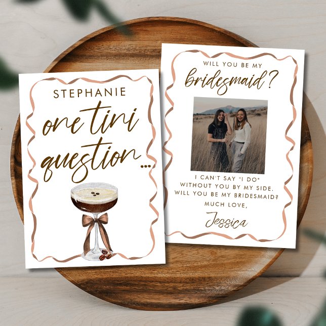 Photo Espresso Martini Bridesmaid Proposal Card (クリエイターアップロード済み)