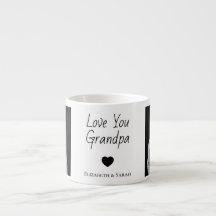 Photo Espresso Mug - Love You Grandpa with ハート