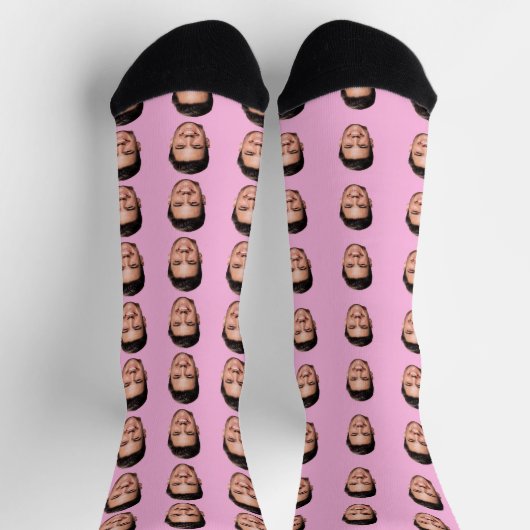 Photo Face Socks, Unique Personalized ソックス (上部)