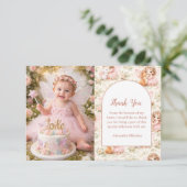 Photo Fairy 1st Birthday Enchanted Garden サンキューカード (スタンド正面)