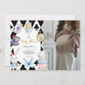 Photo Fairy Alice in Wonderlandベビーシャワー 招待状 (正面)