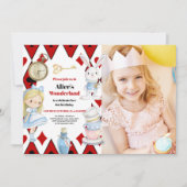 Photo Fairytale Alice in Wonderland誕生日 招待状 (正面)