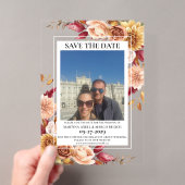 Photo Fall Floral Save the date アクリル招待状 (インサイチュ (ポータブル))