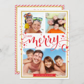 PHOTO FAMILY beフェスティバルメリークリスマススクリプトレッド シーズンカード (正面/裏面)