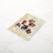 Photo Family Gold Christmas Tree & Happy New Year 箔シーズンポストカード (回転した状態)