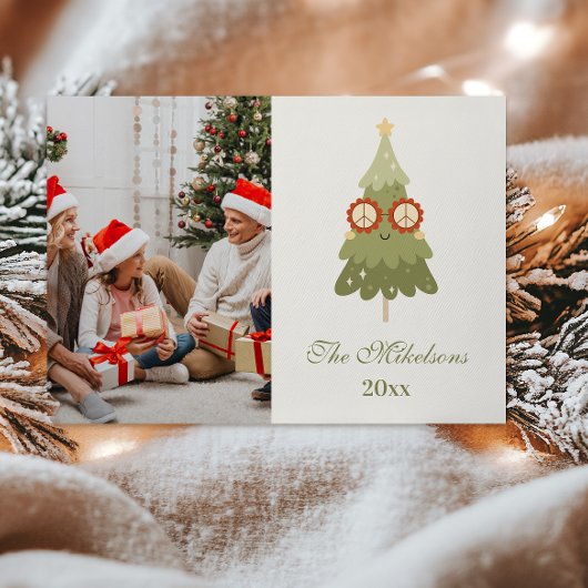 Photo FGroovy Retro Bow Christmas シーズンカード