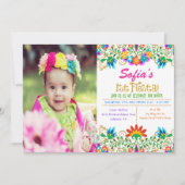 PHOTO - Fiesta 1st誕生日グリッター招待状 招待状 (正面)