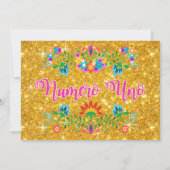 PHOTO - Fiesta 1st誕生日グリッター招待状 招待状 (裏面)