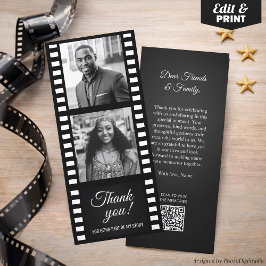 Photo Film Strip Hollywood Party Thank You Card