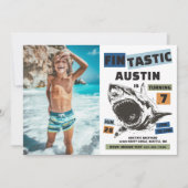 Photo Fin-Tastic Shark Birthday Invitation 招待状 (正面)