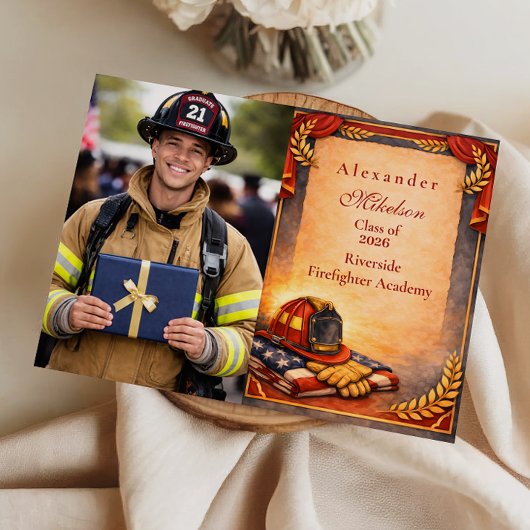 Photo Fire Department Graduation 案内状