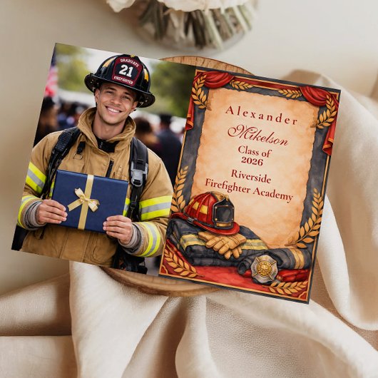Photo Firefighter Academy Graduation 案内状