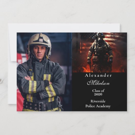 Photo Firefighter Class of 2026 Graduation 案内状 (正面)