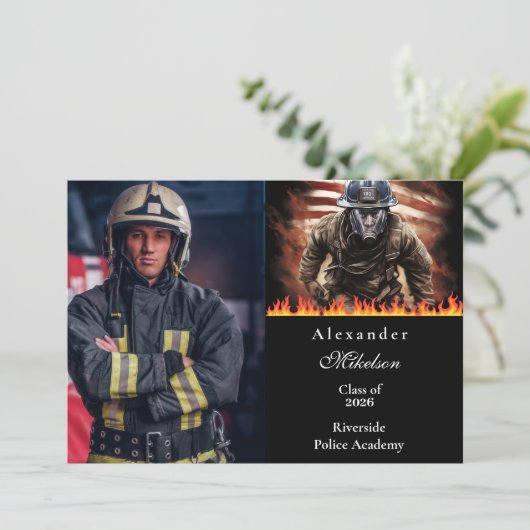 Photo Firefighter Hero Graduation 案内状 (スタンド正面)