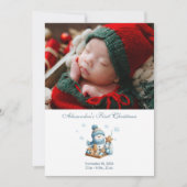 Photo First Christmas Birth Announcement  シーズンカード (正面)