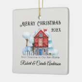 Photo First Christmas in Our New Home セラミックオーナメント (左)
