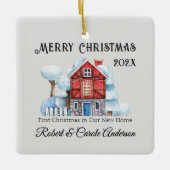 Photo First Christmas in Our New Home セラミックオーナメント (正面)