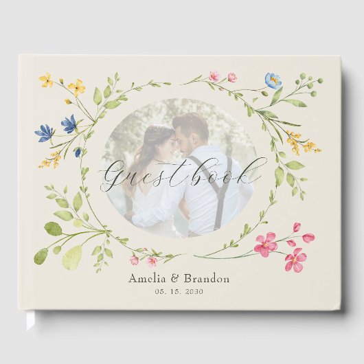 Photo Floral Ivory Wedding ゲストブック (正面)