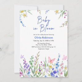 Photo Floral Spring Baby in Bloom Baby Shower  招待状