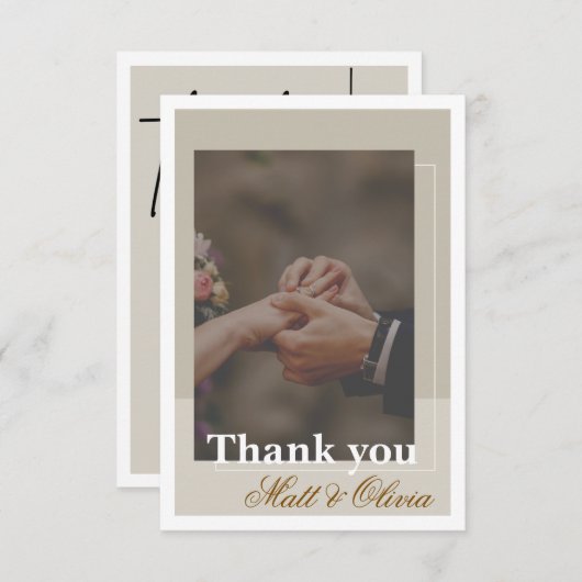 Photo Frame Wedding Thank You Card サンキューカード (正面/裏面)