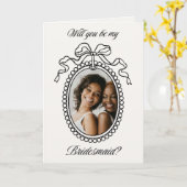 Photo Frame with Bow Bridesmaid Proposal カード (黄色い花)