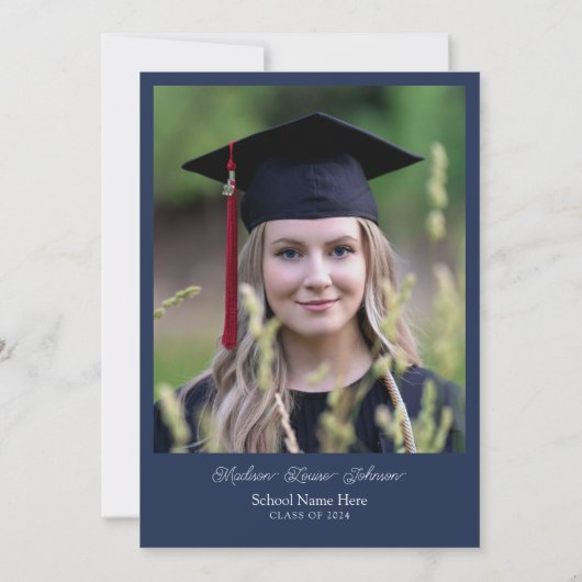 Photo From Parents Navy Blue & Decisation 招待状 (裏面)