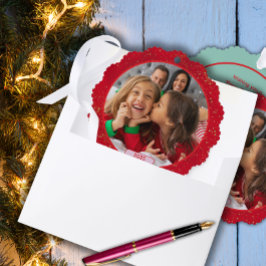 Photo Fun Stomping Reindeers  オーナメントカード