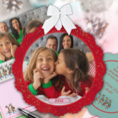 Photo Fun Stomping Reindeers  オーナメントカード