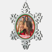 Photo Fun Stomping Reindeers  スノーフレークピューターオーナメント (右)