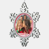 Photo Fun Stomping Reindeers  スノーフレークピューターオーナメント (右)