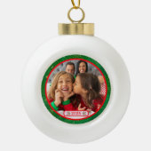 Photo Fun Stomping Reindeers  セラミックボールオーナメント (正面)