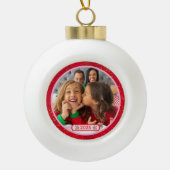 Photo Fun Stomping Reindeers  セラミックボールオーナメント (正面)