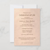 Photo Funeral Invitation Faux Metallic Effect 招待状 (裏面)