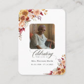 Photo Funeral Memorial Floral Prayer Card 名刺 (正面)