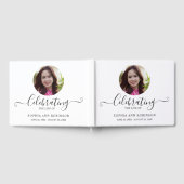 Photo Funeral Memorial Modern Keepsake ゲストブック (全面)