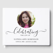 Photo Funeral Memorial Modern Keepsake ゲストブック (正面)