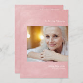 Photo Funeral Remember Pink Faux Metallic Effect (正面/裏面)